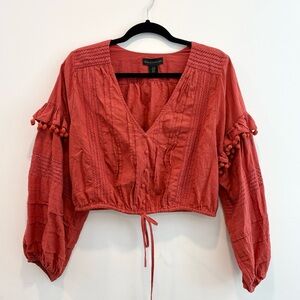 House of Harlow Women's Coral Boho Top